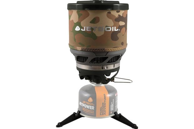 A Jetboil MiniMo portable camping stove