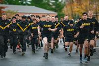 Soldiers with 1st Brigade Combat Team, 10th Mountain Division, conduct the Two-Mile Run event in the new Army Combat Fitness Test (ACFT) at SSG Cool Memorial Ball Fields at Fort Drum, N.Y., on Nov 1, 2018. (Army photo by SSG James Avery)