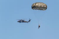 Deployed parachute sky blossom