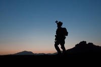 An Army Ranger patrols in Afghanistan.