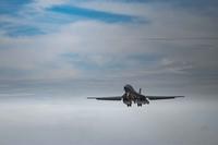 A B-1B Lancer takes off from Dyess Air Force Base, Texas.