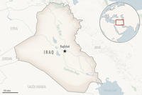 This is a locator map for Iraq with its capital, Baghdad.