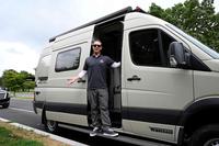 Roger A. Towberman poses in front of his Mercedes Sprinter van