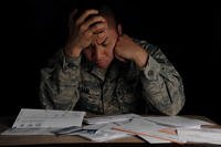 Servicemember stressed about finances.